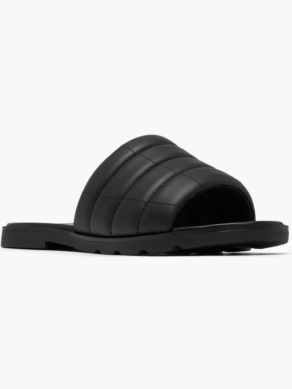 Sorel. Ella III Quilted Puff Slide. Black. Size 6.5.